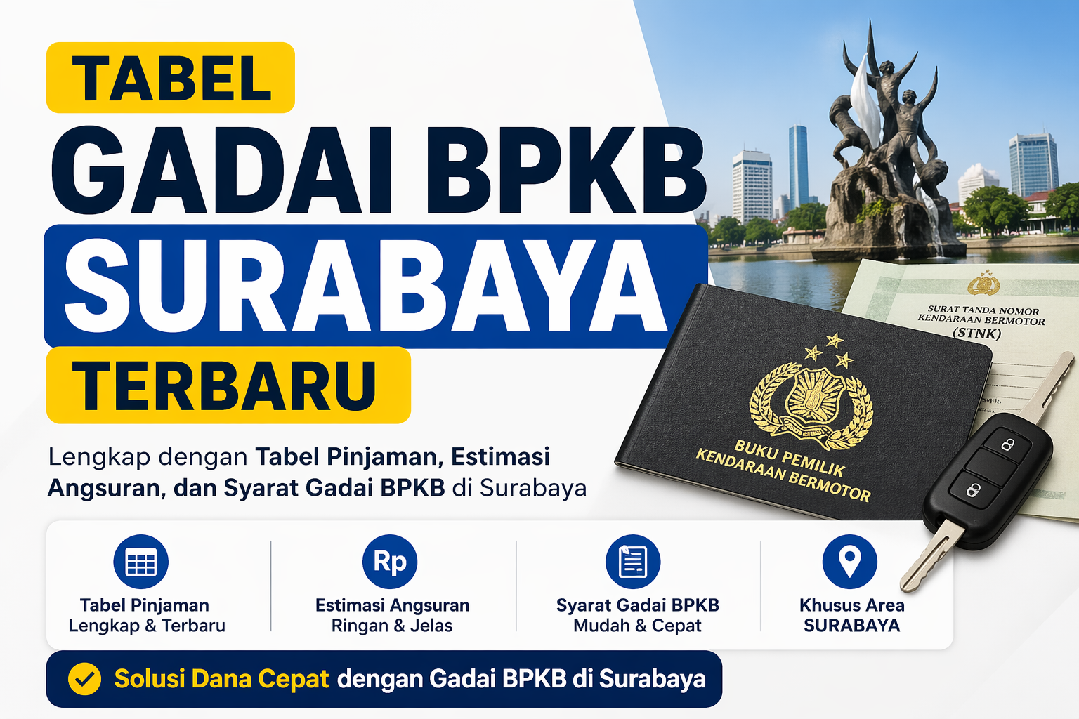 Cek Tabel Simulasi Pinjaman Dana Jaminan BPKB Surabaya Terbaru