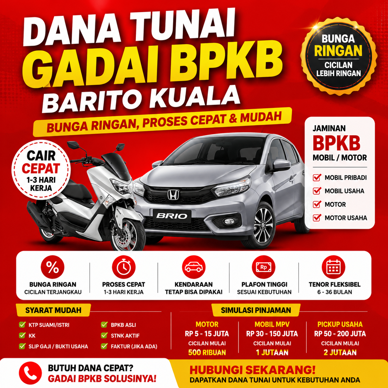 Pinjaman Dana Jaminan BPKB Barito Kuala Cepat Cair, Proses Mudah dan Bunga Ringan